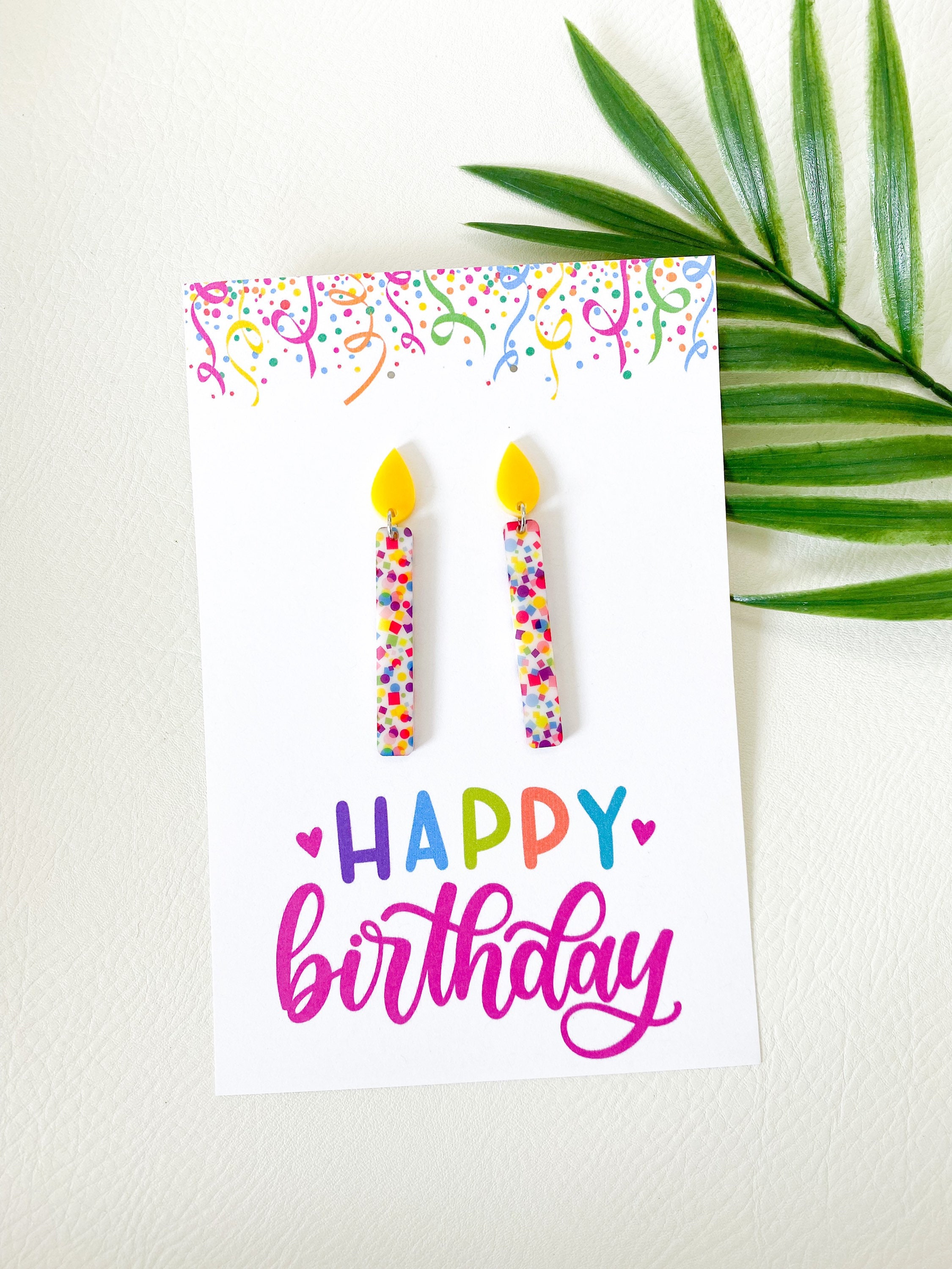Birthday Candle Earrings Happy Birthday Earrings Cute Etsy