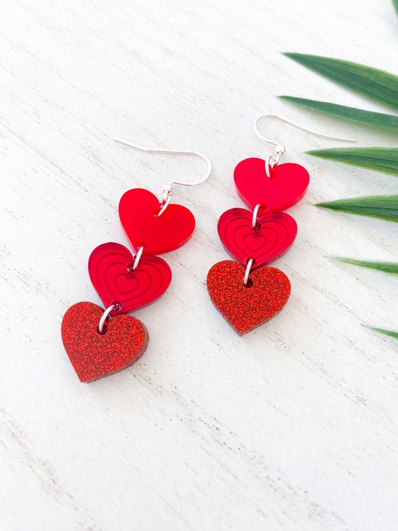 $38 St Armands Beaded Pink Heart Valentines Day Statement Earrings – St.  Armands Designs of Sarasota