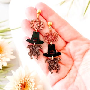 Thanksgiving Earrings | Pumpkin, Turkey and Pilgrim Hat Thanksgiving Earrings | Thanksgiving Stack Earrings image 3