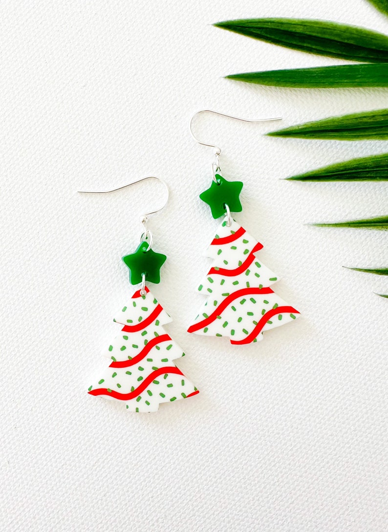 Little Debbie Christmas Tree Cake Earrings Snack Cake Etsy