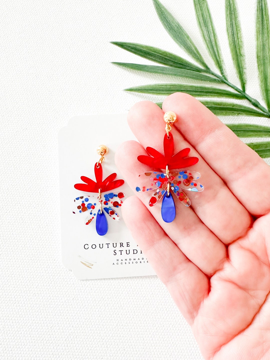 Christmas Gnome Acrylic Dangle Earrings - United Kingdom