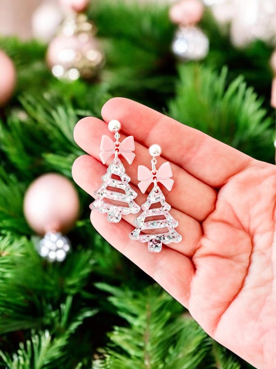 Christmas Tree Rhinestone Earrings For Women - Elegant Lightweight Daily Earrings