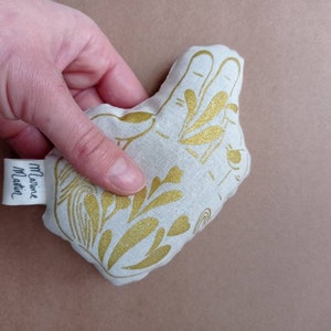Donnes-moi ta main Bouillotte sèche graines de lin coton sérigraphie image 5
