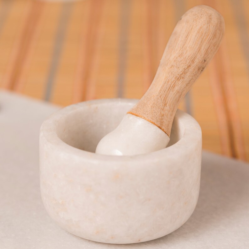 Marble Stone Mortar and Pestle Set Vintage Grinding Herbs Etsy