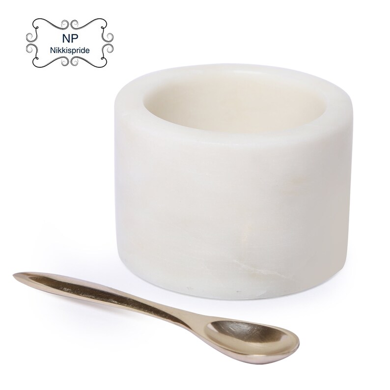 Natural Marble Salt and Pepper Pinch Set Marble Salt Cellar Etsy