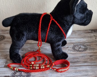 Correa para perros, arnés para perros, accesorios para perros, 100% hecho a mano, para perro, collar con anilla