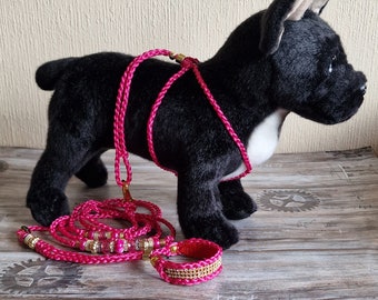 Correa para perros, arnés para perros, accesorios para perros, 100% hecho a mano, para perro, collar con anilla