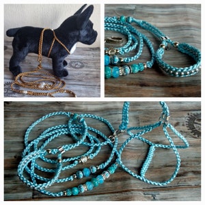 Dog leash, dog harness, dogs accessories, 100% hand made, for dog, ring collar