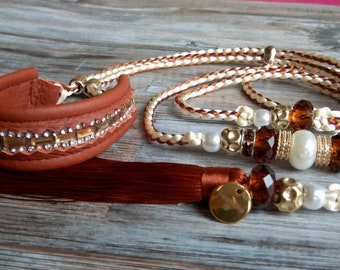 Show leash, for dog lead, hundeleine, Laisse exposition, hand made, grooming, ring shoe