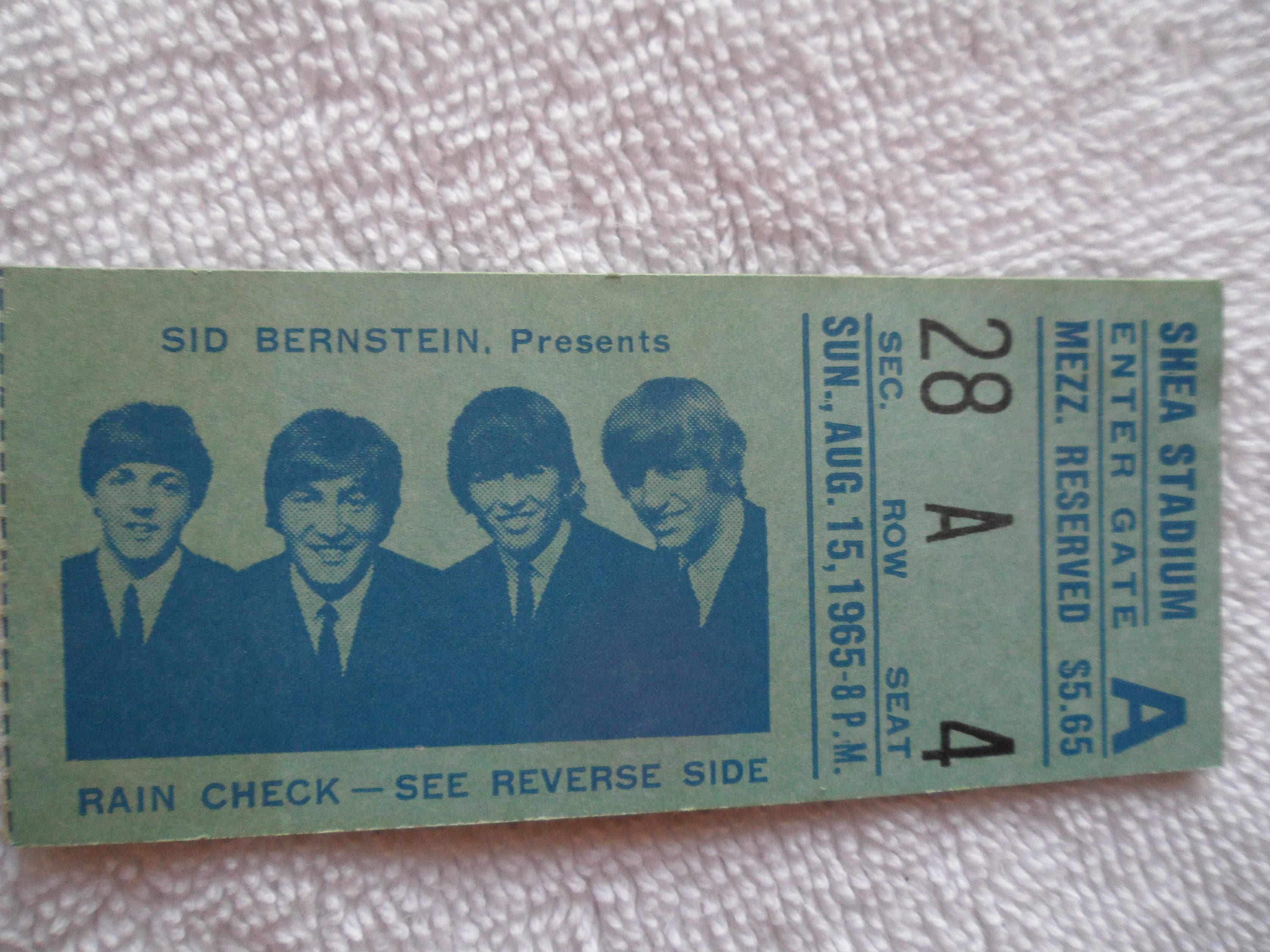 THE BEATLES Original__1965__concert TICKET Stub__shea