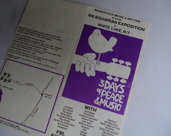 1969 Original WOODSTOCK TICKET Order Form__Jimi Hendrix, The Who, Janis Joplin, Grateful Dead, Jefferson Airplane, CCR, The Band, Joe Cocker