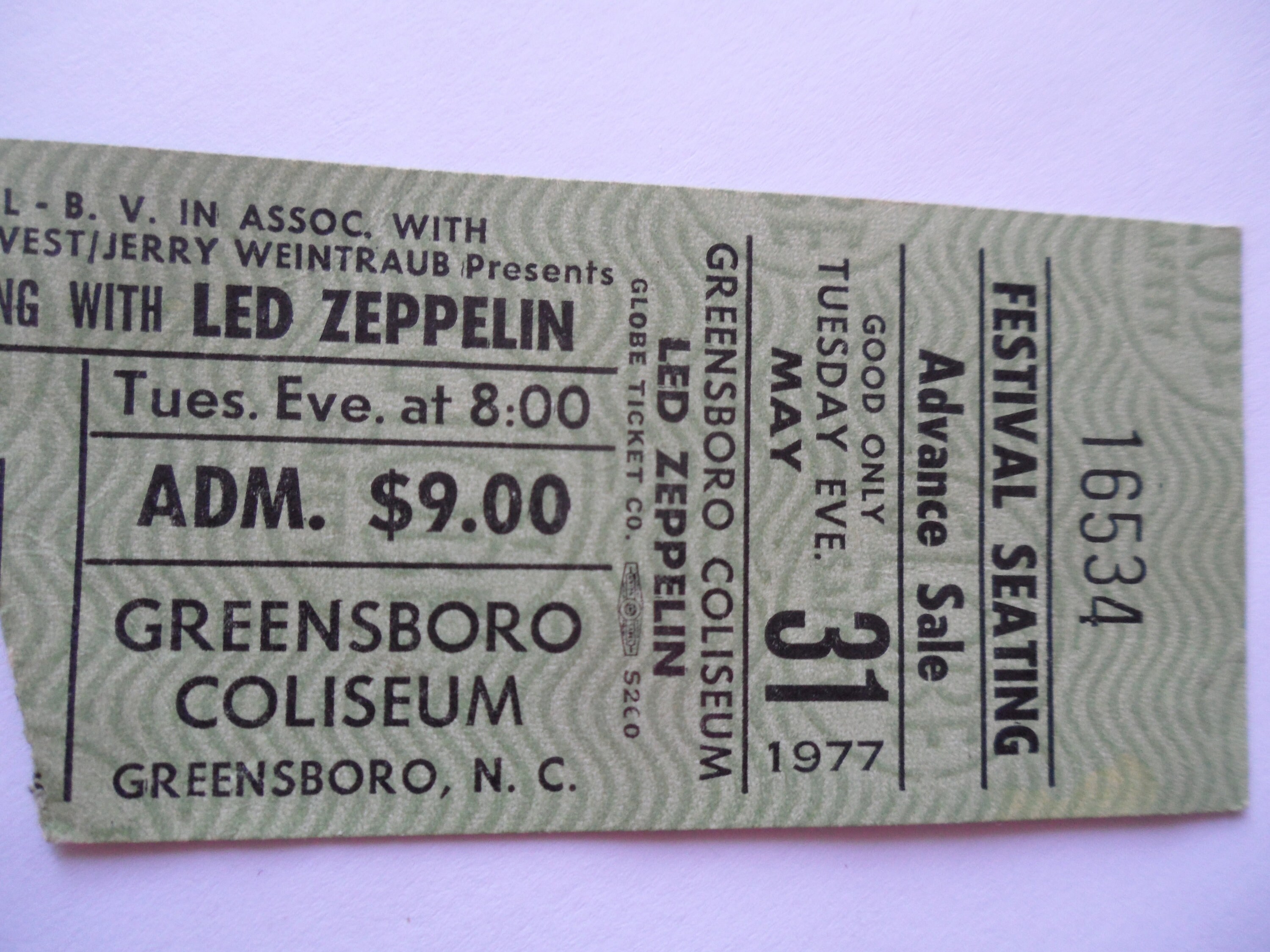 LED ZEPPELIN Original__1977__concert TICKET Etsy Sweden