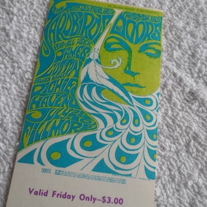 THE DOORS Original__1967__CONCERT TICKET__Fillmore West__San Francisco__EX+