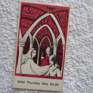 PINK FLOYD Original__1967__Konzertkarte__Fillmore West__San Francisco__EX+