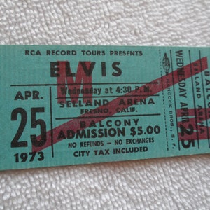 ELVIS Original 1973__unbenutzte__Konzertkarte__Fresno, CA__EX+