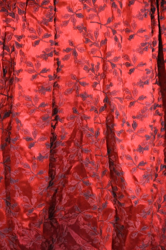 Scarlet Red Damask 50s Dress - Gem