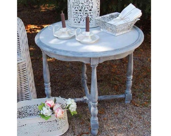 Couchtisch Shabby Rund Etsy