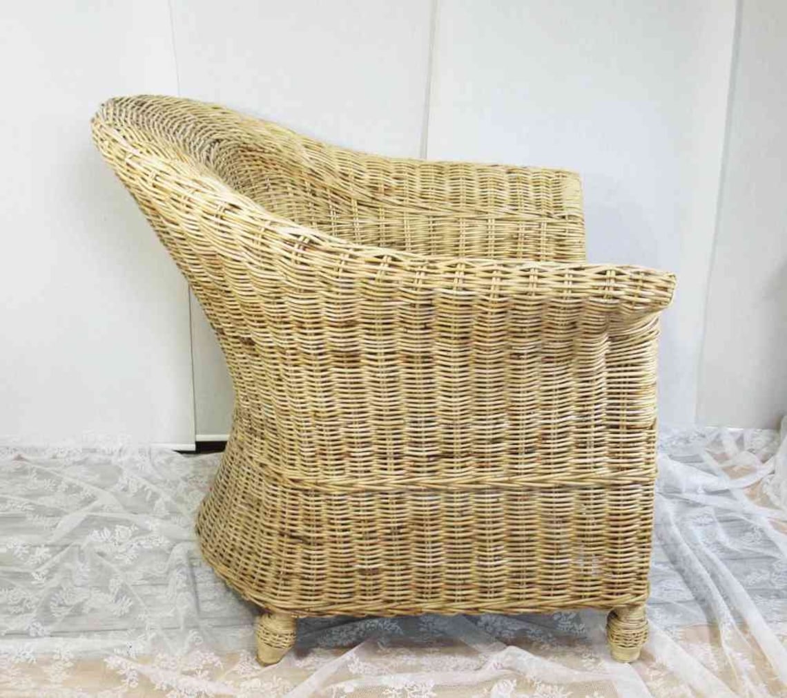 Large wicker chair comfortable rattan chair made of light Etsy