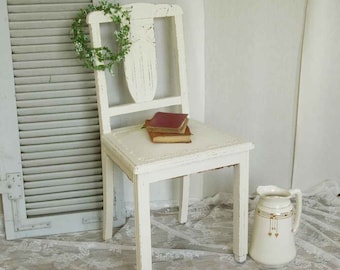 antique Art Deco chair with leather upholstery, FRANCE; antique chair with leather seat, 'Art Deco', FRANCE; French brocante vintage, country house