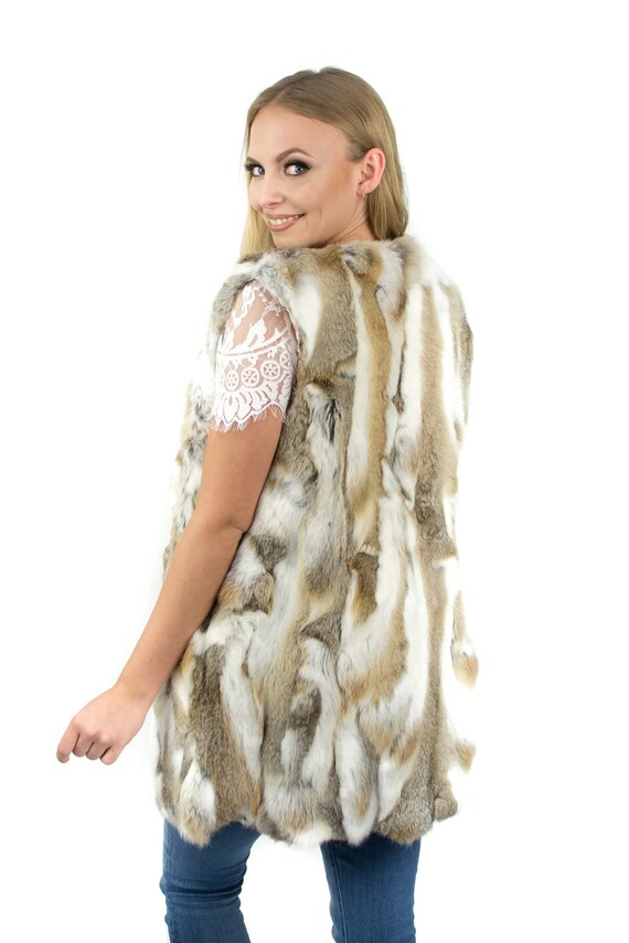 rabbit fur vests