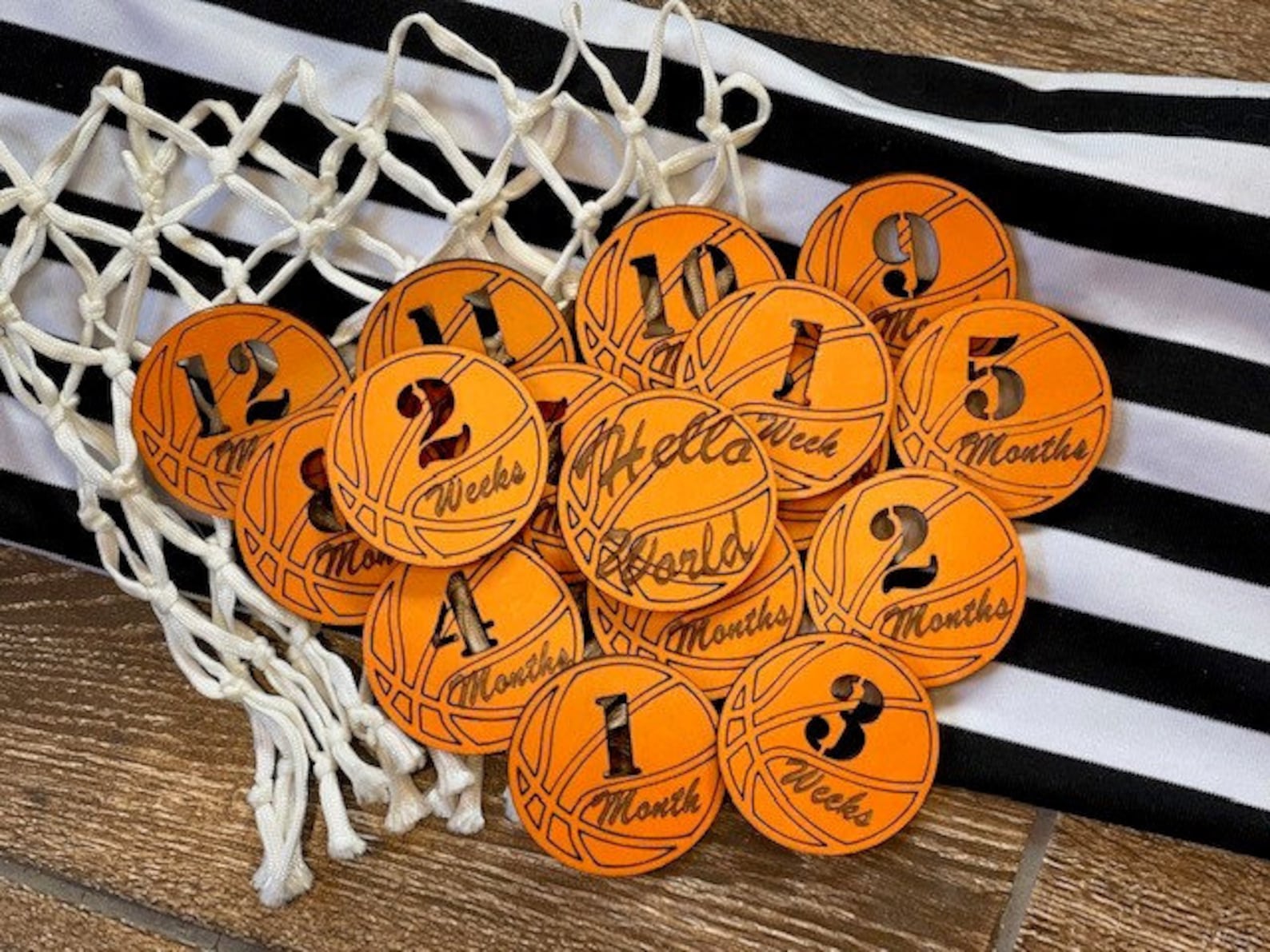 Baby Milestone Signs Basketball Theme Wooden Monthly Etsy