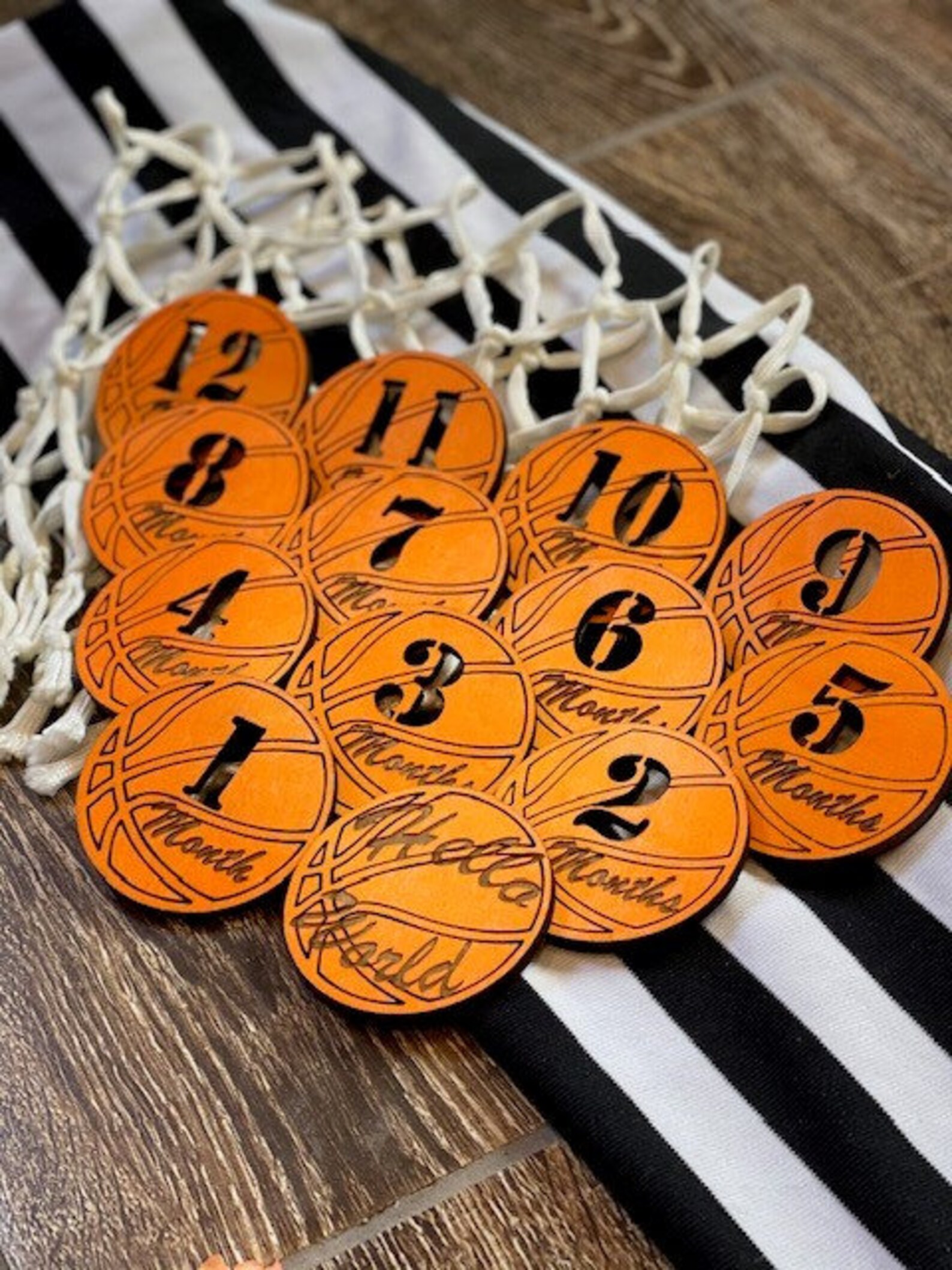 Baby Milestone Signs Basketball Theme Wooden Monthly Etsy