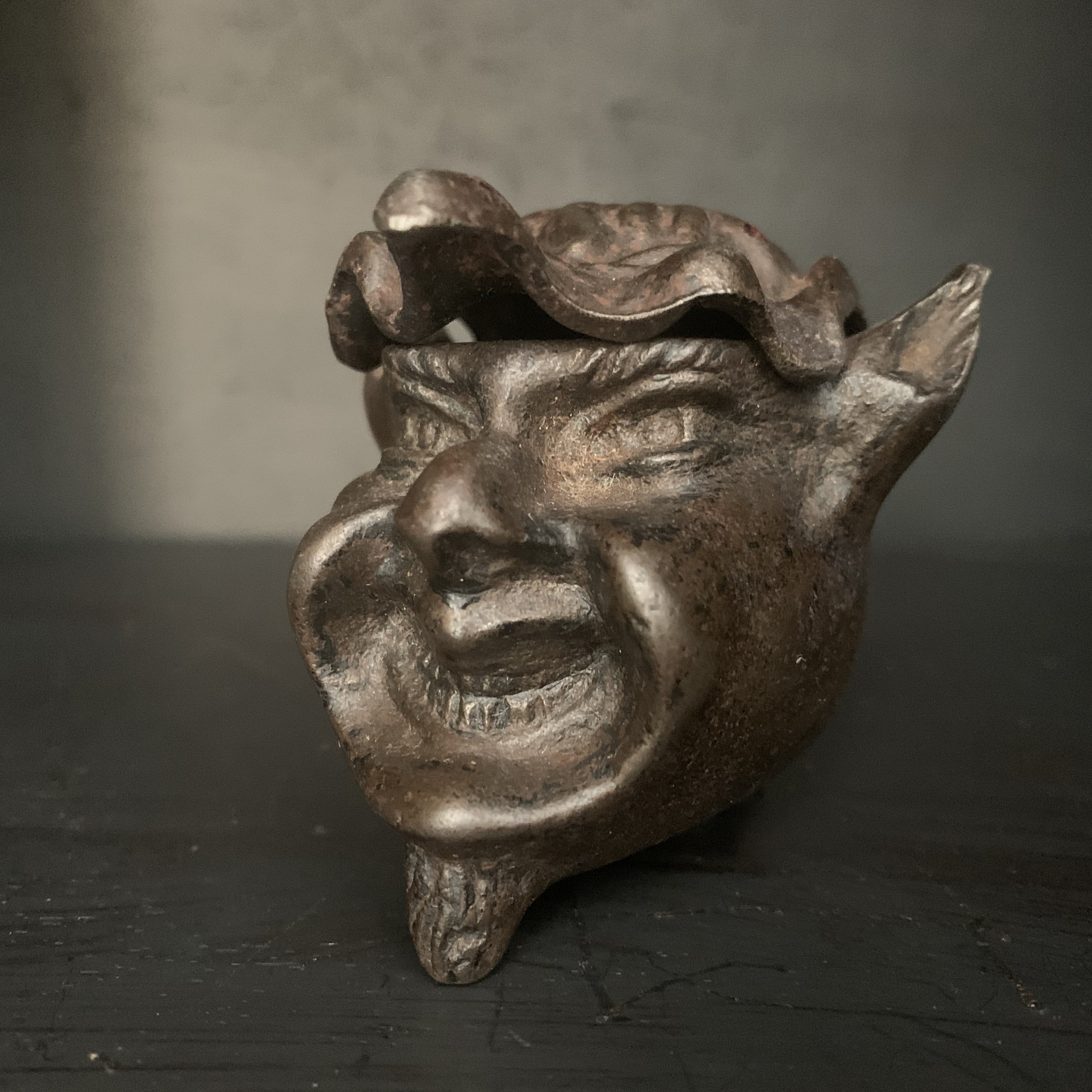 19th Century Cast Iron Grinning DEVIL GROTESQUE Ink Well Etsy