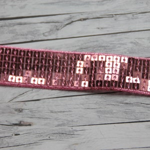 Pailettenborten 25 mm, Farbe rose, 1 Meter
