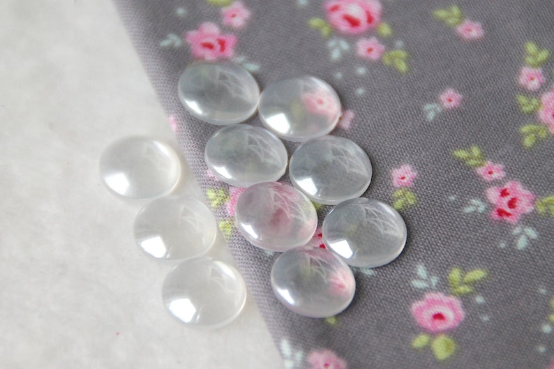10 pcs acrylic cabochon 12 mm transparent