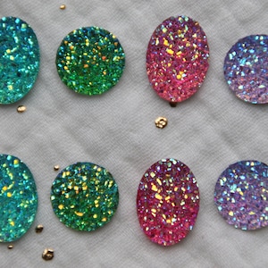 8 pcs. acrylic cabochons 14 and 13 x 18 mm