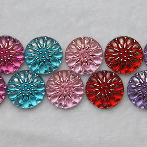 10 pcs acrylic cabochon 20 mm with hole punch for sewing.
