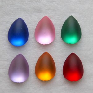 6 pcs acrylic cabochon drops, Sphere, 18 x 13 mm
