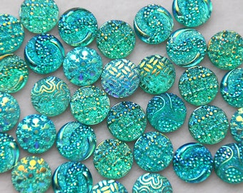 10 pièces cabochon acrylique turquoise 12 mm