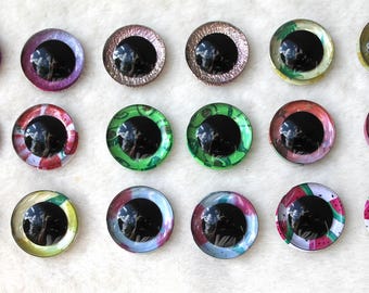 30 mm plush toy safety eyes with safety lock, holographic glossy - 3D effect