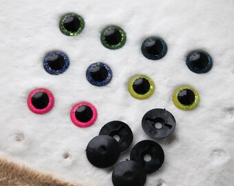 Plush toy safety eyes with safety closure, glossy, 10 pcs