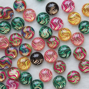 10 stuks Acryl Cabochon 10 mm, wordt willekeurig gesorteerd