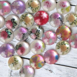 10 pcs. acrylic cabochon 12 mm