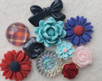 10 pcs. Acrylic cabochon 12 to 40 mm, mix