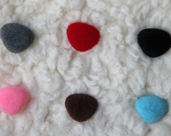 6 pcs. Safety noses "Heart" 15 mm, velvet