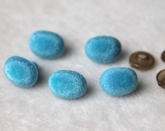 5 pcs. safety noses 12 x 15 mm, velvet, blue