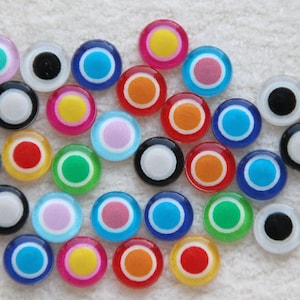 10 stuks acryl cabochon 10 mm, willekeurige kleurselectie