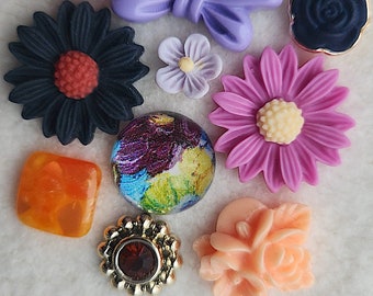 10 pcs. Acrylic cabochon 12 to 40 mm, mix