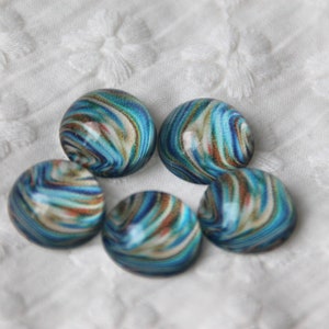 5 stuks acryl cabochon met motief, 16 mm