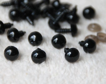 10 pcs. 8 mm safety eyes, black