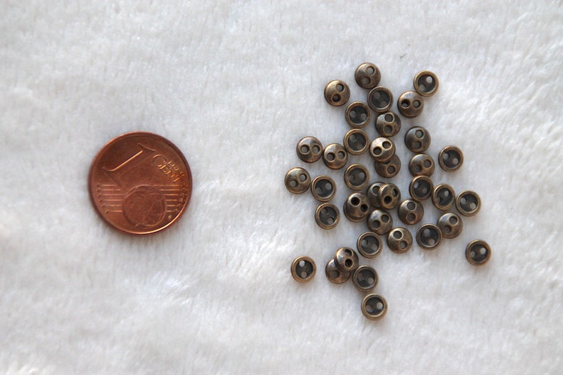bronze color 20 pcs Mini metal buttons 4 mm