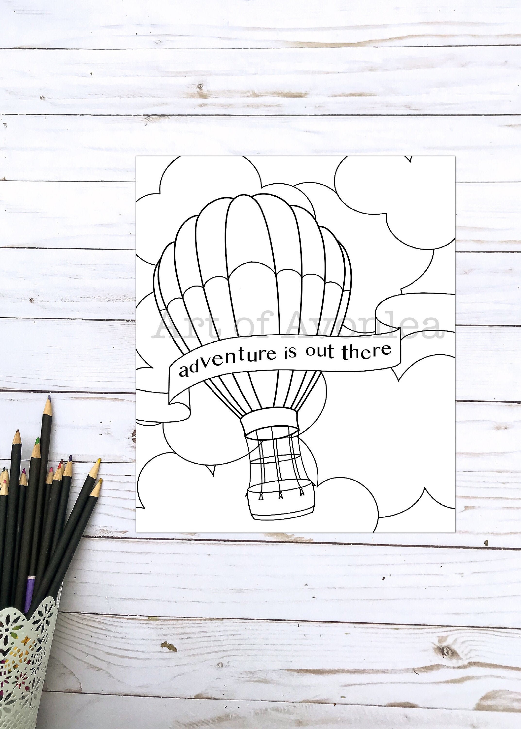 Adventure is Out There: 8x10 Printable Coloring Sheet Page | Etsy
