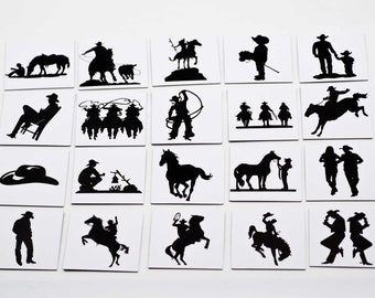 Memory Memospiel Thema: Wildwest, Sinnesspiel, Memo Cards, Lernspiel, Legespiel 60 Karten ab 4 Jahre Irmas Ideen