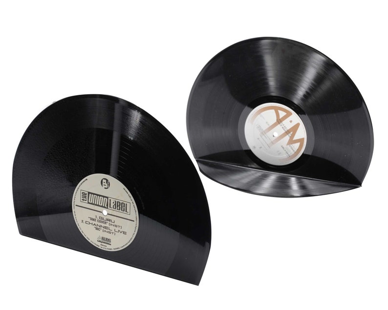 2 LP bookends Ø 30 cm, long-playing record, vinyl, record, book stop, desk shelf, retro record design, nice gift, record image 4