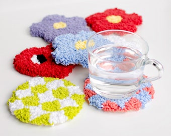 Mix & Match Bundle - Set of 4 Handmade Punch Needle Coasters