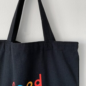 Good Things Are Coming Canvas Tote Bag Natural/Black image 8